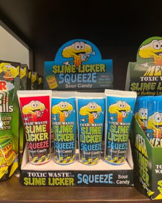 Make this weekend sweet, and a tad bit sour, with our Slime Slickers squeeze candy! 🍭🤪 

We are OPEN 10am-4pm on Saturday & Sunday! ✨

#LiveLifeToTheSweetest